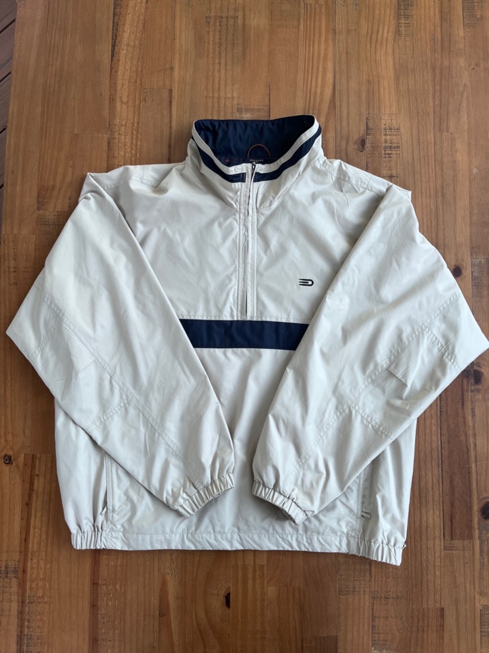 Dockers Golf Men’s Light Tan and Navy Half-Zip Windbreaker XL
